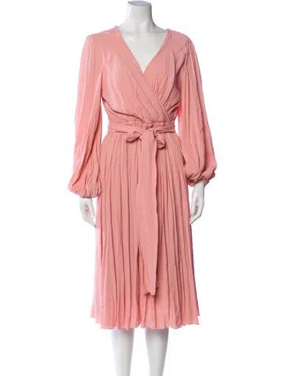 Pre-owned Iorane V-neck Midi Length Dress In Pink
