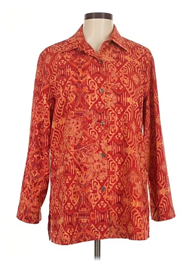 Pre-owned Ios Long Sleeve Button Down Shirt In Red