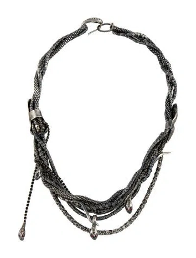 Pre-owned Iosselliani Snake Necklace, 21.5" In Multicolor