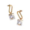 Iostudio Women's Sparkle Oval Earring Gold