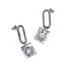 Iostudio Women's Sparkle Oval Earring Silver