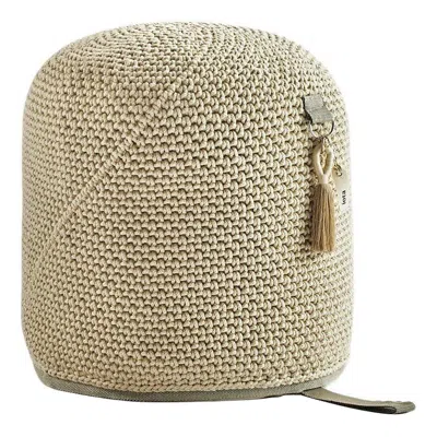 Pre-owned Iota 21st Century Asian Brown Beige Outdoor-indoor Handmade Single Seat Pouf