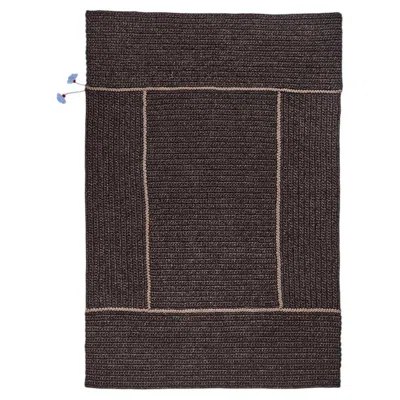 Pre-owned Iota 21st Century Asian Brown Black Outdoor Indoor 170x240 Cm Handmade Rug