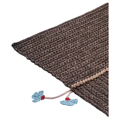 Pre-owned Iota 21st Century Asian Brown Black Outdoor Indoor 200x300 Cm Handmade Rug