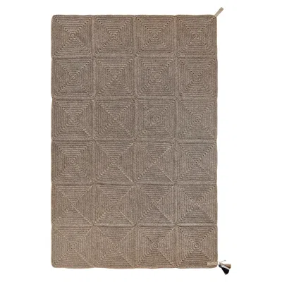 Pre-owned Iota 21st Century Asian Brown Black Outdoor Indoor 200x300 Cm Handmade Rug