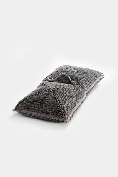 Pre-owned Iota 21st Century Asian Brown Black Outdoor Indoor Handmade Floor Cushion