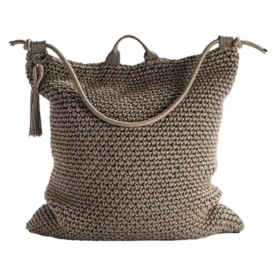 Pre-owned Iota 21st Century Asian Cacao Brown Outdoor Indoor Handmade Bag Cushion