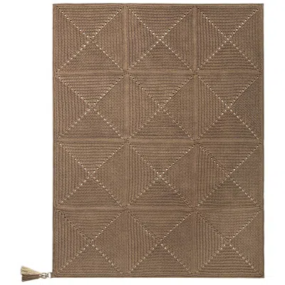 Pre-owned Iota 21st Century Asian Cacao Brown Outdoor Indoor Small Handmade Rug