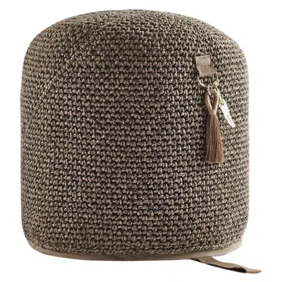 Pre-owned Iota 21st Century Asian Cacao-black Outdoor-indoor Handmade Single Seat Pouf