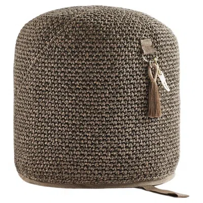 Pre-owned Iota 21st Century Asian Cacao-black Outdoor-indoor Handmade Single Seat Pouf