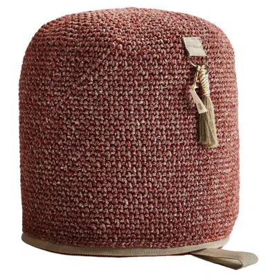 Pre-owned Iota 21st Century Asian Clay Outdoor-indoor Handmade Single Seat Pouf In Brown