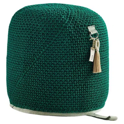 Pre-owned Iota 21st Century Asian Green Outdoor-indoor Handmade Single Seat Pouf