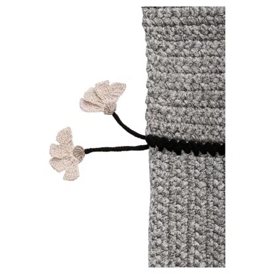 Pre-owned Iota 21st Century Asian Grey Black Outdoor Indoor 170x240 Cm Handmade Rug In Gray