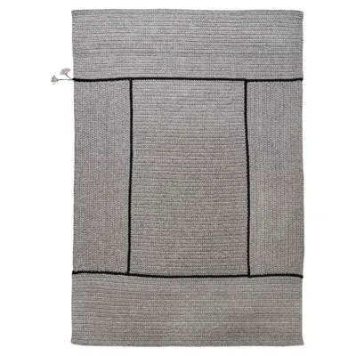 Pre-owned Iota 21st Century Asian Grey Black Outdoor Indoor 200x300 Cm Handmade Rug In Gray