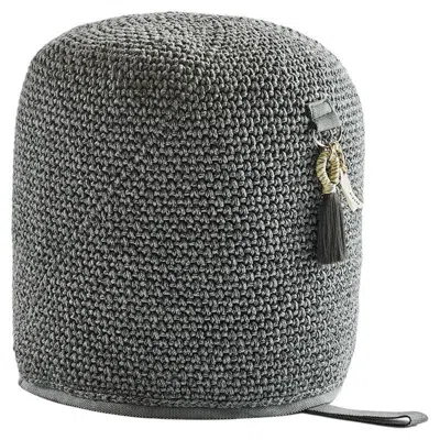 Pre-owned Iota 21st Century Asian Grey-black Outdoor-indoor Handmade Single Seat Pouf