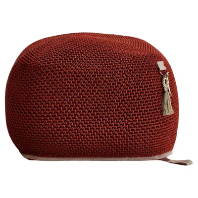 Pre-owned Iota 21st Century Asian Hamra Outdoor Indoor Handmade Pouf In Brown