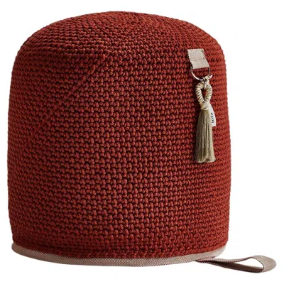 Pre-owned Iota 21st Century Asian Hamra Outdoor-indoor Handmade Single Seat Pouf In Brown