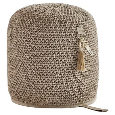 Pre-owned Iota 21st Century Asian Mocha Color Outdoor-indoor Handmade Single Seat Pouf In Brown