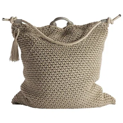 Pre-owned Iota 21st Century Asian Natural Cream Outdoor Indoor Handmade Bag Cushion In White