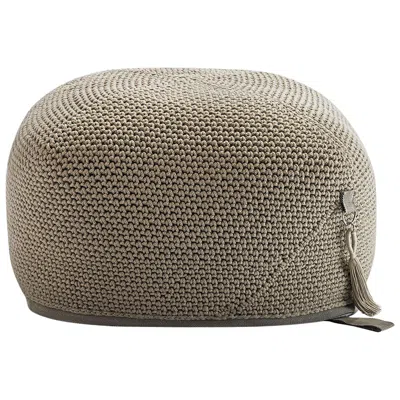 Pre-owned Iota 21st Century Asian Natural Cream Outdoor Indoor Handmade Pouf In White