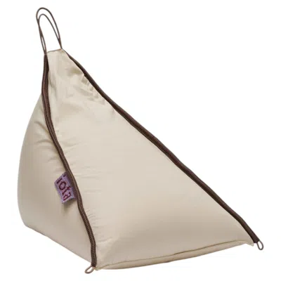 Pre-owned Iota 21st Century Asian Outdoor Indoor Rope Contour Triangle Pouf - Chocolate Brown