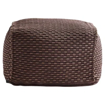 Pre-owned Iota 21st Century Asian Outdoor Indoor Rope Cube Pouf - Chocolate Brown