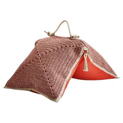 Pre-owned Iota 21st Century Clay Outdoor Indoor Handmade Floor Cushion In Brown
