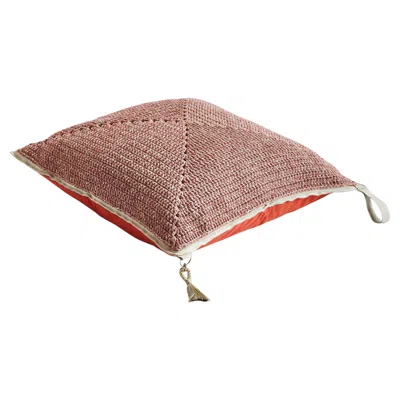 Pre-owned Iota 21st Century Clay Outdoor Indoor Handmade Square Floor Cushion In Brown