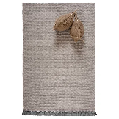 Pre-owned Iota Handmade Crochet 200x300 Cm Thick Rug In Grey And Cacao Colors In Gray