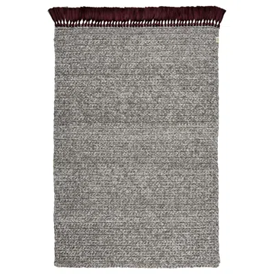 Pre-owned Iota Handmade Crochet Thick Rug 120x200 Cm In Grey, Cacao, Wine Color In Gray