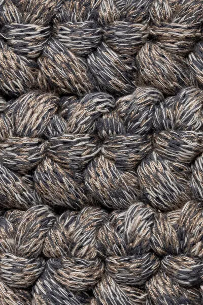Pre-owned Iota Handmade Crochet Thick Rug 170x240 Cm In Grey Cacao Stone Colors In Gray