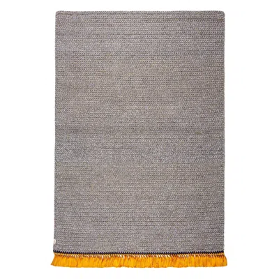 Pre-owned Iota Handmade Crochet Xl Thick Rug In Grey Beige Golden Made Of Cotton & Polyester In Gray