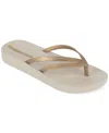 Ipanema Bossa Soft Fem Slip-on Flip-flop Sandals In Beige,gold