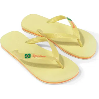 Ipanema Brasil Ii Water Resistant Flip Flop In Yellow