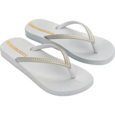 Ipanema Crystal Mesh Flip Flop In Gray