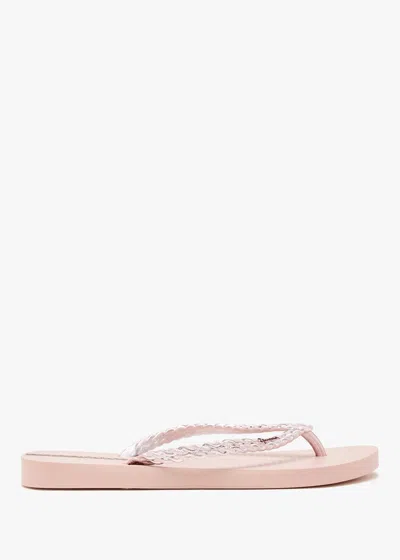 Ipanema Exuberance Chrome Rose Gold Flip Flops In Pink Metalic