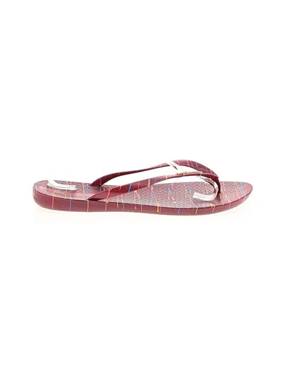 Pre-owned Ipanema Flip Flops In Burgundy