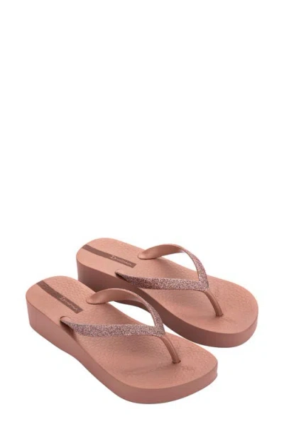 Ipanema Ipa Glitter Wedge Flip Flop In Pink
