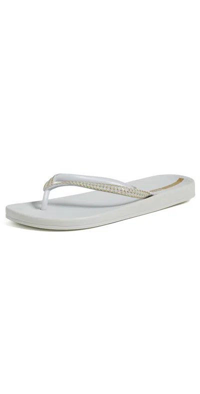 Ipanema Mesh X Fem Flip Flops Grey/gold In White