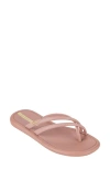 Ipanema Meu Sol Rasteira Textured Toe Loop Sandal In Light Pink