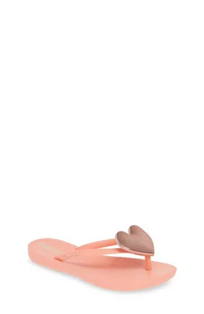 Ipanema Kids'  Wave Heart Flip Flop In Pink