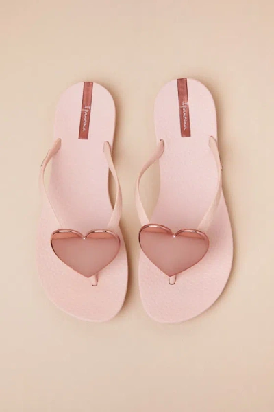 Ipanema Wave Heart Pink Rose Flip Flops