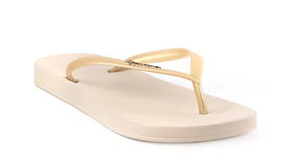 Ipanema Women's Ana Flip Flops In Beige / Gold In Pink