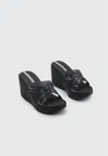 Ipanema Women's Lofty Leopard Wedge Sandal In Black/grey