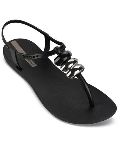 Ipanema X Shakira Class Blown Up T-strap Slingback Thong Sandals In Black