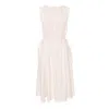Ipanomi Women's Cotton Midi Dress With Waist Cords - White In White
