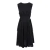 Ipanomi Women's Grazia Black Midi Dress With Drawstrings At The Waist In Black
