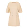 Ipanomi Women's Neutrals Raglan Sleeve Cotton Twill Midi Dress - Beige In Beige