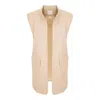 Ipanomi Women's Neutrals Straight-fit Cotton Twill Vest Minimalist Design With Mandarin Collar And Pockets In Orange
