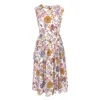 Ipanomi Women's Pink / Purple Grazia Midi Dress With Drawstrings At The Waist Fantasy Land Print In Tana Law In Pink/purple